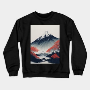 Serene Mount Fuji Sunset - Peaceful River Scenery Crewneck Sweatshirt